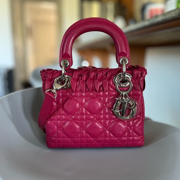 🎀Christian Dior Lady Dior Bag Bow Cannage Quilt Lambskin LIMITED EDITION - Picture 9 of 17